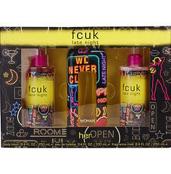 FCUK LATE NIGHT by French Connection-EDT SPRAY 3.4 OZ & BODY LOTION 8.4 OZ & FRAGRANCE MIST 8.4 OZ