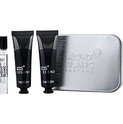 MONT BLANC LEGEND by Mont Blanc-EDT SPRAY 0.25 OZ & AFTERSHAVE BALM 1 OZ & ALL OVER SHOWER GEL 1 OZ & TIM BOX