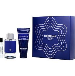 MONT BLANC EXPLORER ULTRA BLUE by Mont Blanc-EAU DE PARFUM SPRAY 3.3 OZ & SHOWER GEL 3.3 OZ & EAU DE PARFUM SPRAY 0.24 OZ MINI