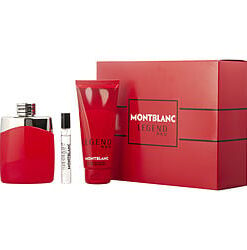 MONT BLANC LEGEND RED by Mont Blanc-EAU DE PARFUM SPRAY 3.3 OZ & SHOWER GEL 3.3 OZ & EAU DE PARFUM SPRAY 0.25 OZ