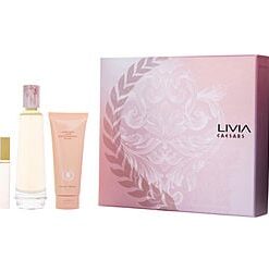 CAESARS LIVIA by Caesar's World-EAU DE PARFUM SPRAY 3.4 OZ & BODY LOTION 3.4 OZ & EAU DE PARFUM ROLLERBALL 0.33 OZ